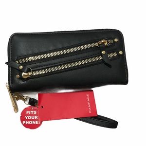 Rampage Black & Gold Wallet/Wristlet NWT